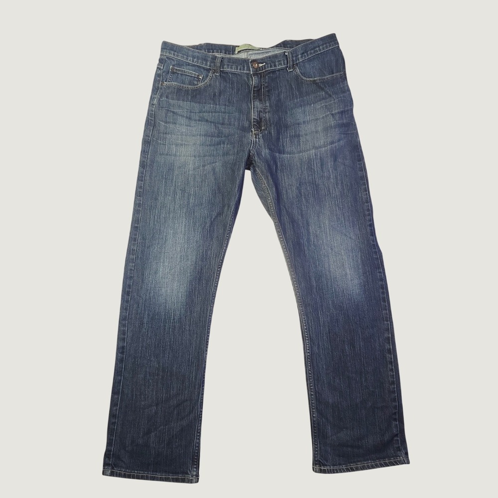 Wrangler Men's Straight Fit Flex Jeans 40x32 Dark Wash Denim J76